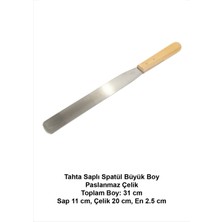 Tahta Saplı Spatül Büyük Boy Paslanmaz