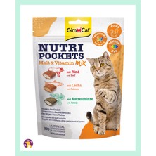 Gimcat Nutri Pockets Kedi Ödül Maması – Malt, Vitamin & Omega 3-6 (150 Gr)