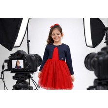 Fancy Kids Kız Çocuk Elbise - Hırkalı, Tüllü Etekli Takım | Lacivert