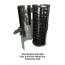 Petri Sterilize Kabı Raflı Paslanmaz Çelik