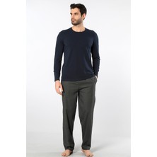 Cacharel Erkek Poplin O Yaka Uzun Kollu Pijama Takımı 2239/YEŞIL 5