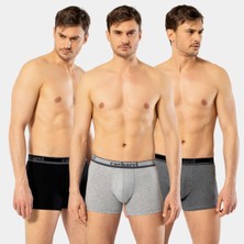Cacharel Erkek 3'lü Boxer 1337/SIYAH-GRI-ANTRASIT