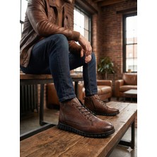 Gür Moda Fermuarlı Ortopedik Kaymaz Taban Soguk Geçirmez Günlük Klasik Deri Bot