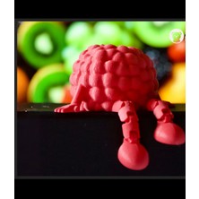 ADA 3D Kırmızı Ahududu Figürlü Sarkan Bacaklı Dekoratif Raf Süsü Mutfak Biblosu