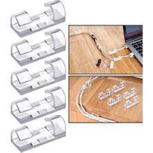 Sanal Trend 20 Adet Şeffaf Kablo Sabitleyici Düzenleyici Duvar Klipsi Yapışkanlı Kablo Organizer Tutucu Toplayıcı