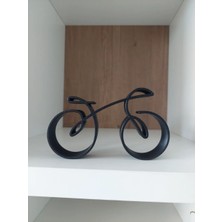 ADA 3D Siyah Soyut Tasarım Bisiklet Figürlü Modern Dekoratif Masa ve Kitaplık Raf Süsü