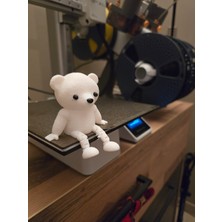 ADA 3D Beyaz Kutup Ayısı Figürlü Sarkan Bacaklı Minimalist Raf Süsü Dekoratif