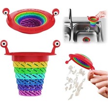 Sanal Trend Katlanır Evye Lavabo Gider Filtresi Mutfak Süzgeci 6 Kademeli Renkli Süzgeç Küvet Plastik