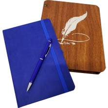 Ahşap Kutulu Defter ve Kalem Seti
