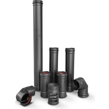 İfyıl Pelet Soba Ø80 mm Galvaniz Baca Boru Seti