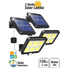 Tawitech Tawitec Tawitec 120 Cob LED Güneş Enerjili Sensörlü 3 Mod Kablolu Solar Duvar Lambası