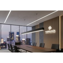 Yurdugül 100CM Dekoratif Siyah Alüminyum Kasa Lineer Sarkıt LED Armatür - 6500K Beyaz Işık