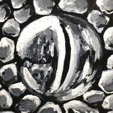 Orijinal El Yapımı Akrilik Tablo – “yılan Gözü” | Küçük Resim Çalışması