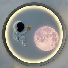 Işıksan Aydınlatma Yıldız Avcısı Astronot 50CM LED Tavan Lambası 3 Renk Modu (Beyaz-Sarı-Günışığı) ve Gece Lambası Modu