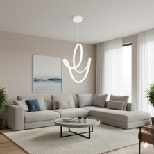 Yurdugül Badem Model Beyaz Kasa Anahtarlı Ayarlanabilir 3 Renk LED Avize