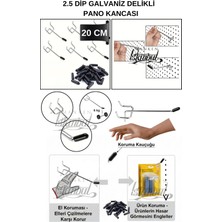 Manken İstanbul 20 Adet 20 cm Delikli Pano Kancası - Koruma Kauçuklu - Ekstra Güçlü - Raf Askısı - 2.5 cm Dip