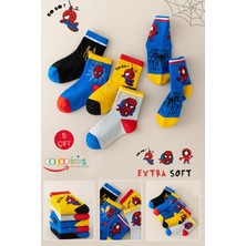 Color Socks 5 Çift Örümcek Karakterli Desenli Çocuk Soket Çorap