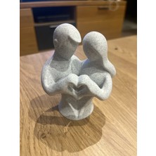 ADA 3D Kalp Yapan Çift Figürlü Sevgililer Günü Hediyesi Modern Dekoratif Biblo