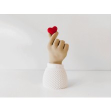 ADA 3D Kore Kalp Işareti Yapan El Figürlü Modern Dekoratif Masa Süsü Biblo