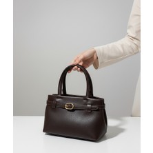 BSR Luisant Kadın Deri Görünümlü Küçük Boy Toka Detaylı El ve Omuz Çantası