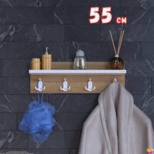 Modilayn Kedi Serisi 46,4X18CM 3’lü Banyo Askısı Seti | 12 Kancalı Raflı Düzenleyici Yer Tasarrufu.