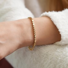 Goldium 14 Ayar Altın Yıldızlı Tasarım Bileklik