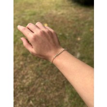 Goldium Halka Detay Kelebek Zincir Bileklik