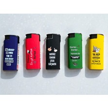 Helsinki Turbo Jet Rüzgarda Sönmeyen Yazılı Çakmak 5 Adet