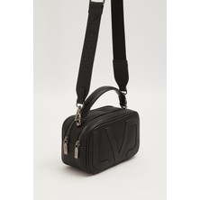 Lêvi D'or Iki Bölmeli Uzun Askılı Küçük Boy Spor Tasarım Kadın El ve Omuz Çantası Günlük Tasarım Siyah