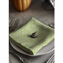 Ars Dt 6'lı Servis Sunum Peçetesi Yeşil Desenli Dekoratif