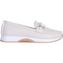 Moda Ayakkabı 256 Siyah-Krem Kadın Babet Ayakkabı