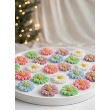 Glowa Pastel Papatya Çiçek Dekor Mum Seti – 5’li | Fitilli, Karışık Renkler