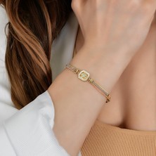 Goldium 14 Ayar Altın Pusula Bileklik