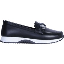 Moda Ayakkabı23 Moda Ayakkabı 259 Siyah-Beyaz Kadın Babet Ayakkabı