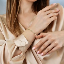 Goldium 14 Ayar Altın Yarım Model Bileklik