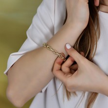 Goldium 14 Ayar Altın Zincir Bileklik