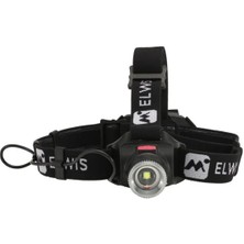 Elwis Craft H650R Şarjlı Kafa Feneri 650 Lümen, Zoom, Arka Red Safety LED  Silikon Bant Inside Headband,  Clips
