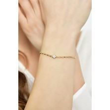 Goldium 14 Ayar Altın Mineli Bileklik