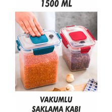 Ovio Ev Yaşam Vakumlu Saklama Kabı - Maxifresh Manuel Vakum Mutfak Depolama - 1500-2400-3200 ml Taze Gıda Saklama Kutusu