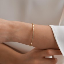 Goldium Şık Tasarımlı 14 Ayar Altın Bileklik