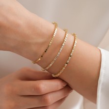 Goldium 14 Ayar Altın Kadın Bileklik Seti