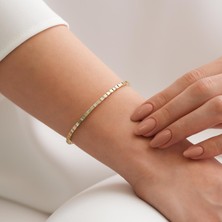 Goldium 14 Ayar Taşlı Tasarım Bileklik