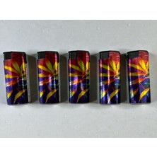 Helsinki Turbo Jet Rüzgarda Sönmeyen Desenli Çakmak 5 Adet