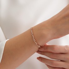 Goldium 14 Ayar Kare Detaylı Tasarım Bileklik