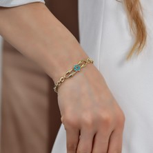 Goldium 14 Ayar Altın Zincir Model Yıldız Bileklik