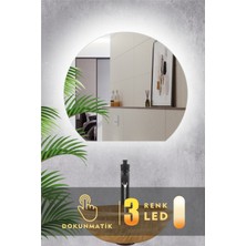 Karaçam Dekor LED Işıklı 3 Renkli Dokunmatik Banyo ve Konsol Aynası