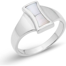 Oya Silver Modern Sedef Taşlı Kadın Gümüş Yüzük [OYSY071]