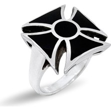 Oya Silver Geometrik Tasarım Mineli Gümüş Kadın Yüzük [OYSY076]