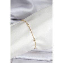Style Of Carmen 14K Gold Renk Kaplama Topçuklu Model cm Kadın Bileklik