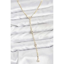 Style Of Carmen 316L Çelik Gold Renk Ezme Zincir Model Y Kadın Kolye